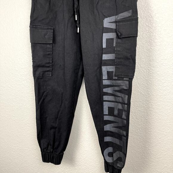 Vetements Jogger Mens Large Black Cargo Logo 2021 Hypebeast Streetwear - Picture 5 of 12